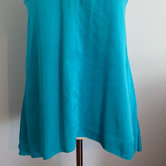 Milly Silk Leather Strap Flyaway Aqua Blue Tank Top Camisole - XS - Picture 5 of 15